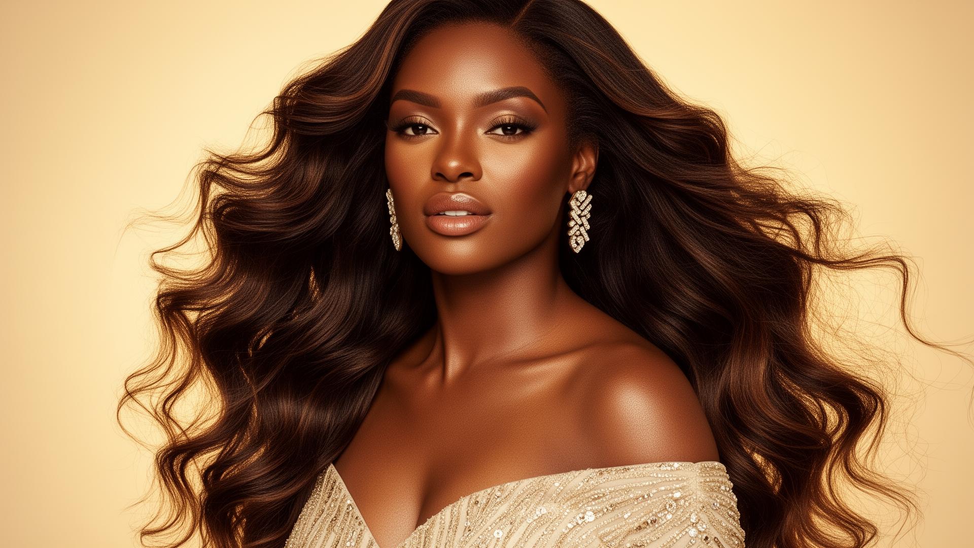 Beautiful woman with luxurious hair